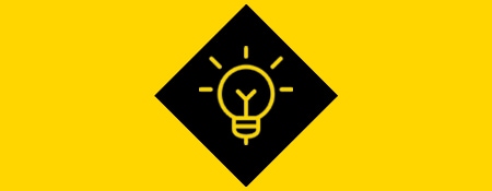 Icône illustrant la polyvalence en jaune et noir
