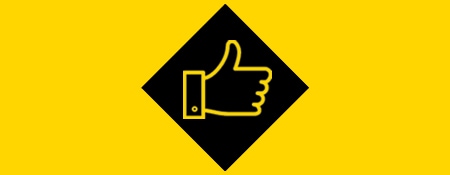 Icône illustrant la fiabilité en jaune et noir
